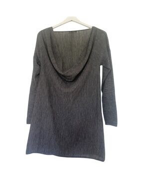 Eileen Fisher Gray Cowl Neck Long Tunic Sweater Long Sleeve Baby Alpaca Small